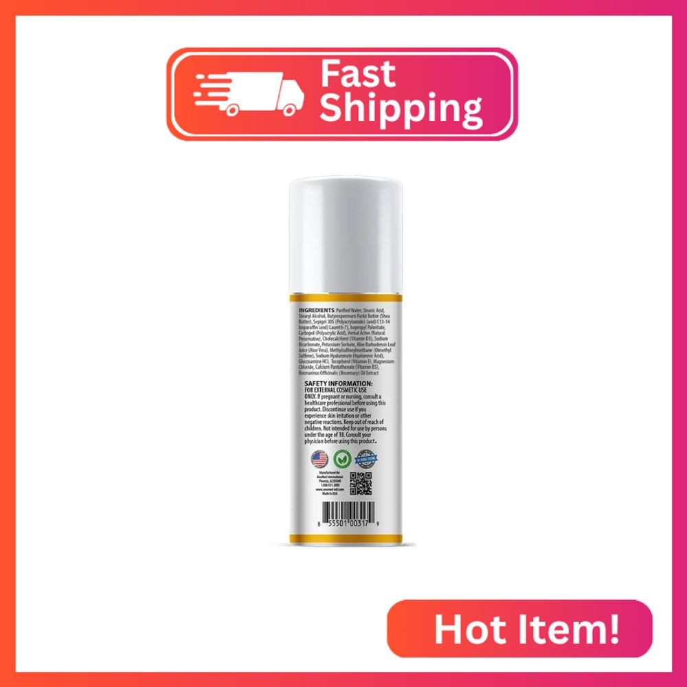AnuMed Vitamin D3 10,000 IU Oil-Free Cream with Magnesium + Hyaluronic Acid, Vit
