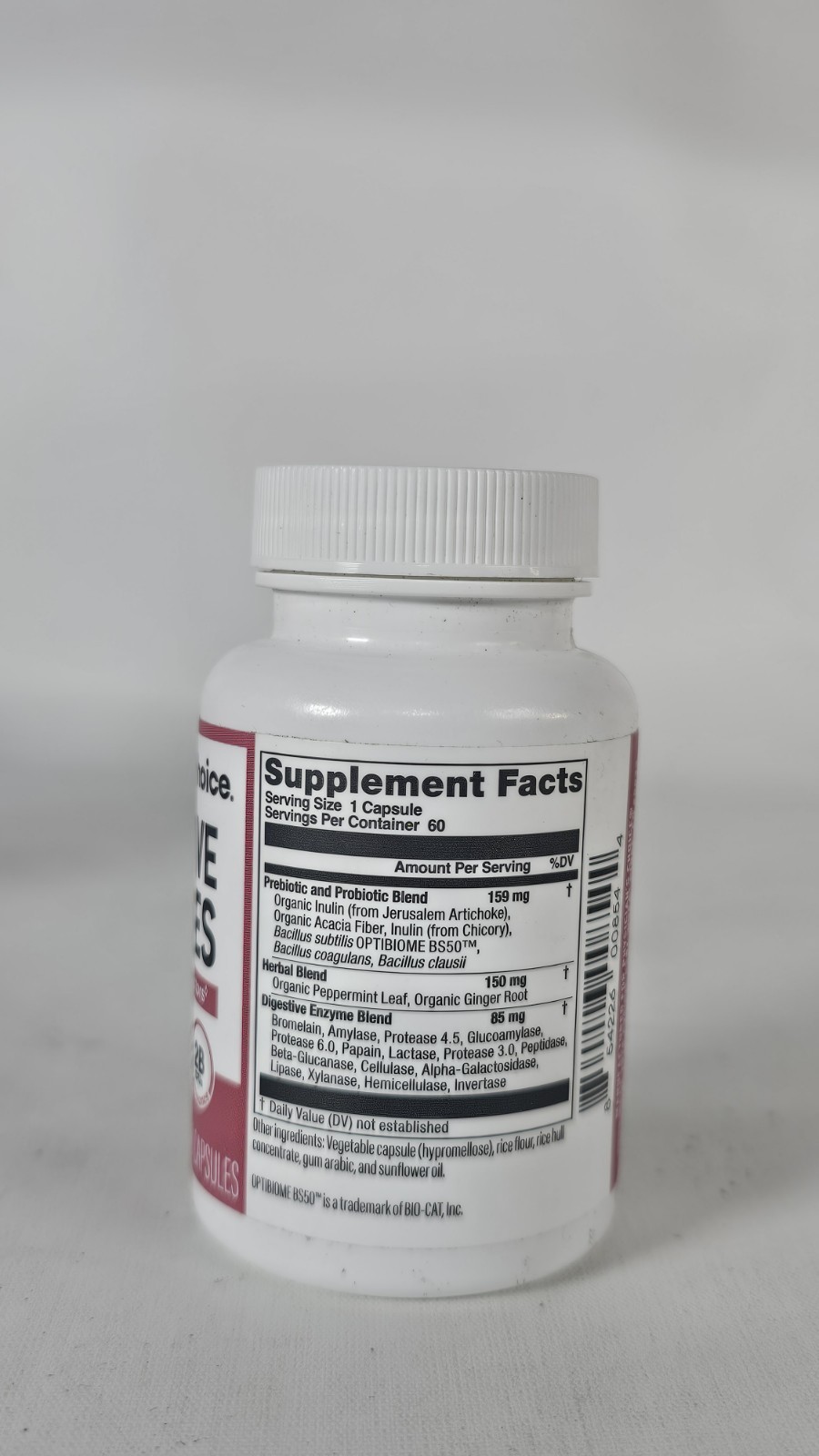 Prebiotic Enzyme Supplement Digestive Health 60 X 2=120 Count Exp:5/3/2027
