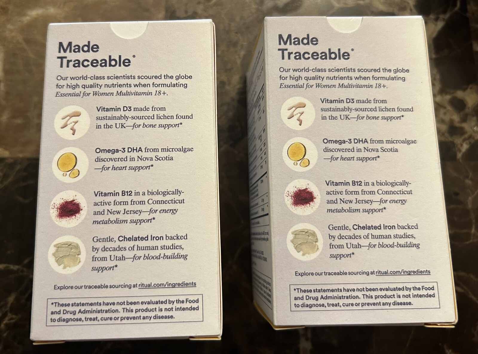 (2 boxes) Ritual Multivitamin for Women 18+ with Omega-3 DHA 60×2=120 Vegan Caps