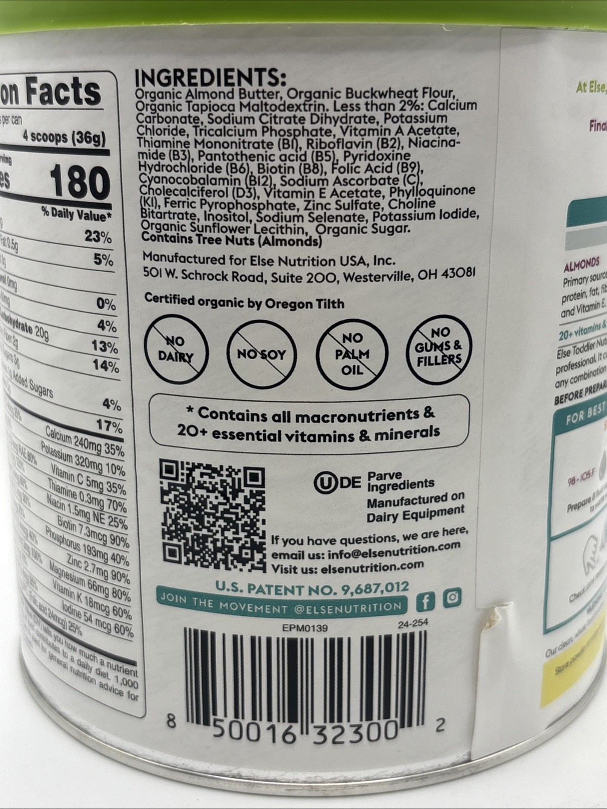 Else Nutrition Plant-Based Complete Nutrition for Toddlers 12+ Mo 22oz 09/2026