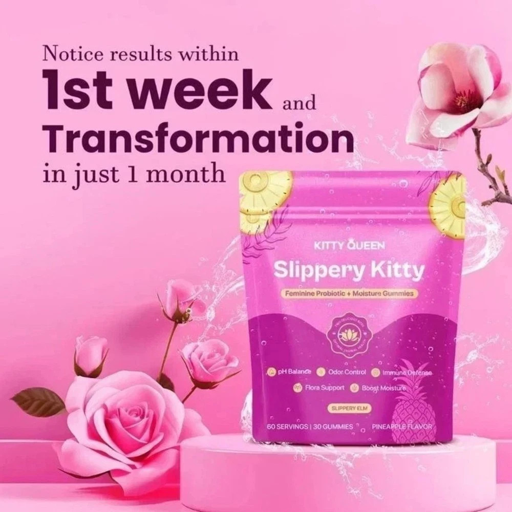 Kitty Queen Slippery Kitty Feminine Probiotic Moisture Gummies Pineapple