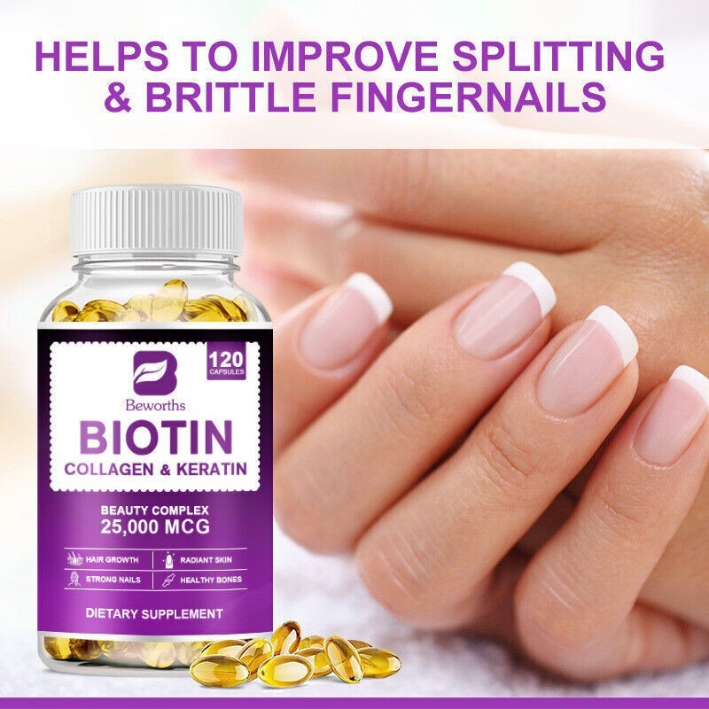 1-5x Hair Growth Dietary Supplement with Collagen Complex 60/120/600 Capsules