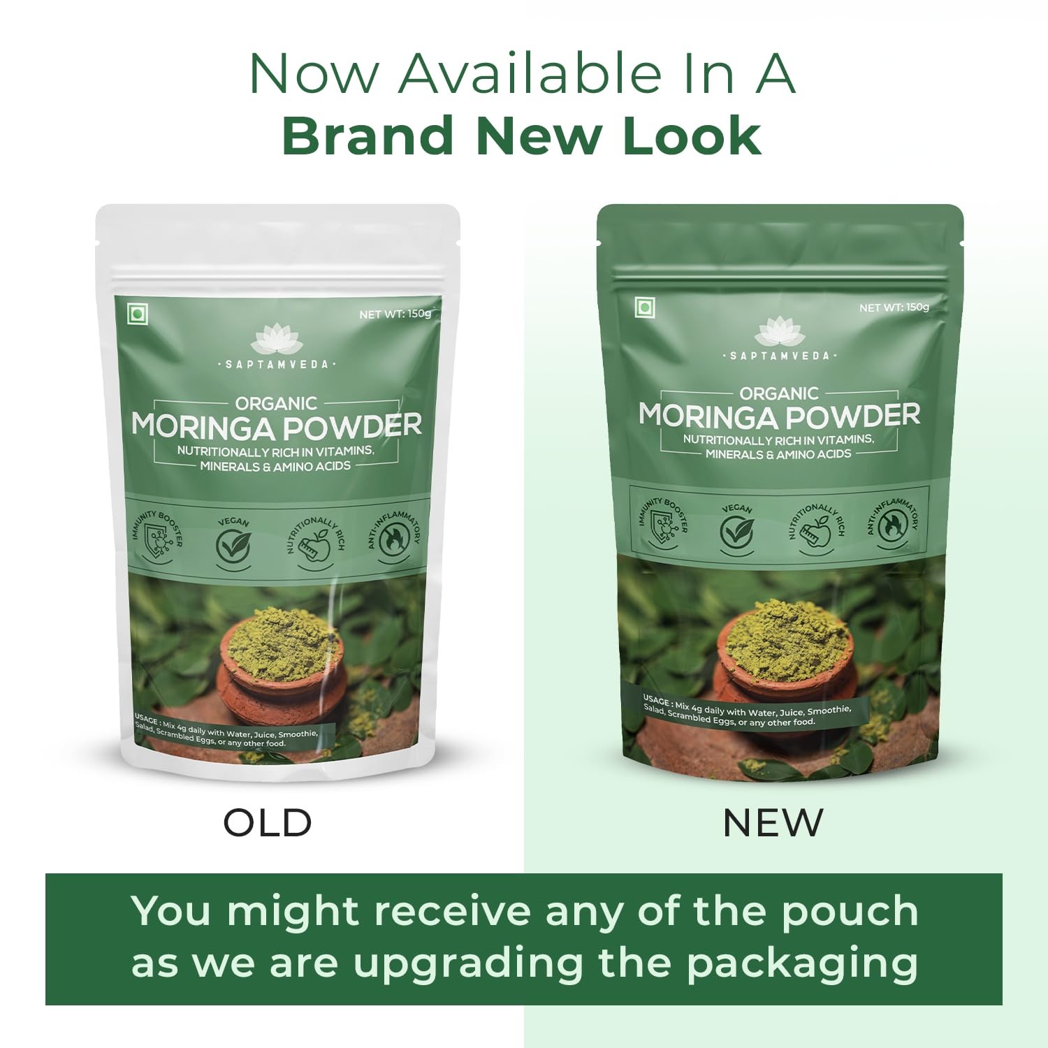 Saptamveda Moringa Leaf Powder – Healthy Superfood (150gm)