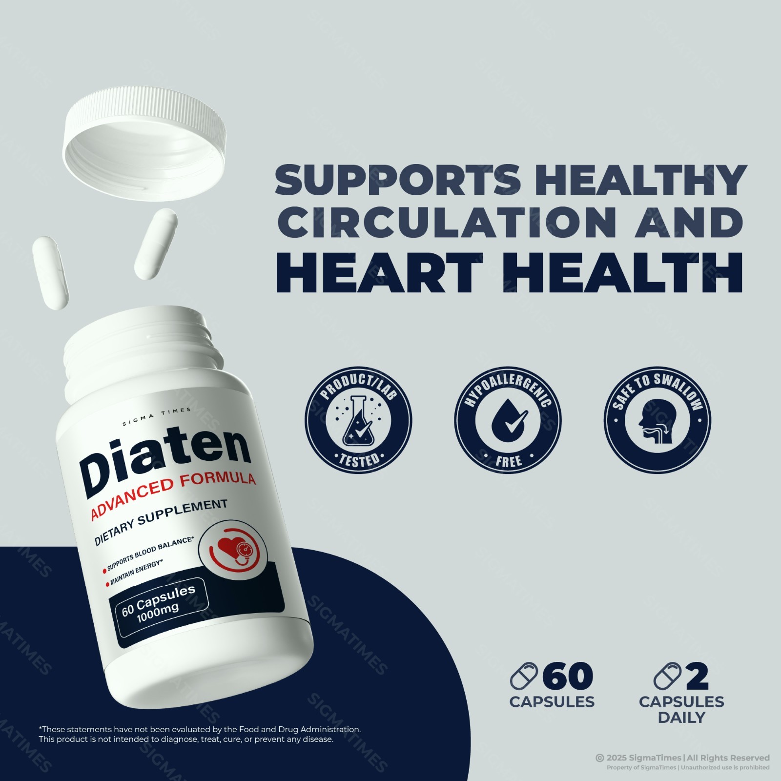 Diaten Capsules – Advanced Blood Support, Balance & Energy Supplement – 5 Pack