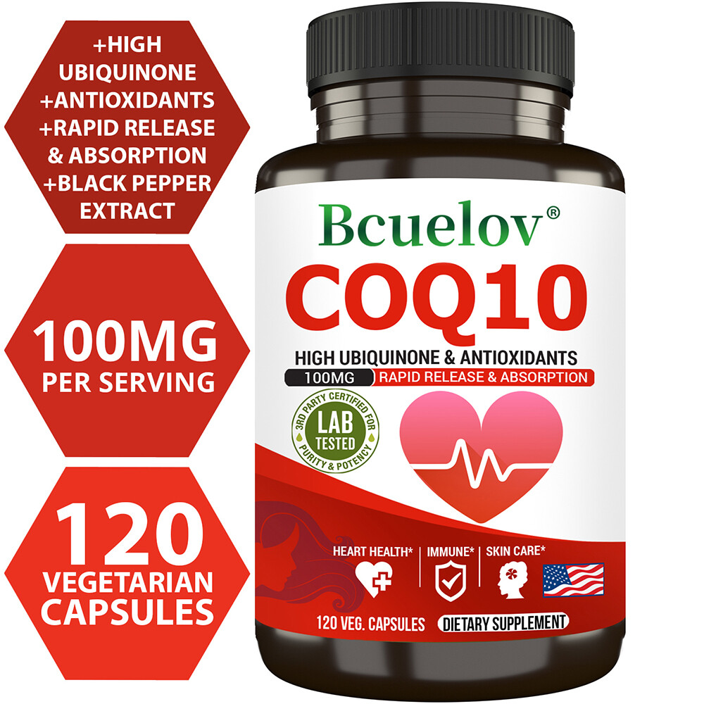 Coq10 Co Enzyme Ubiquinone Cq10 Of Coenzyme Q10 Heart Health 30/60/120 Capsules