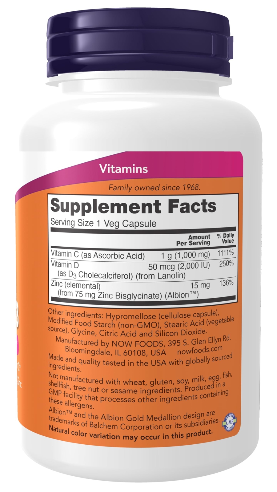 Vitamin C D Zinc Immune Support 100 Count High Potency Seasonal Formula