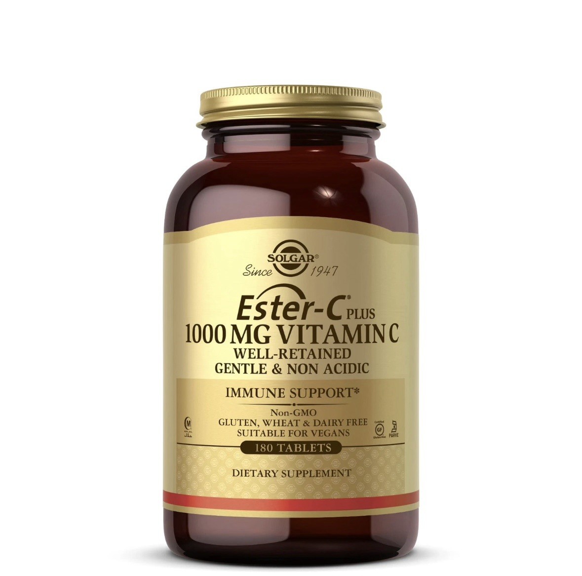 Solgar Ester-C Plus 1000 mg Vitamin 180 Count (Pack of 1), Standard Packaging