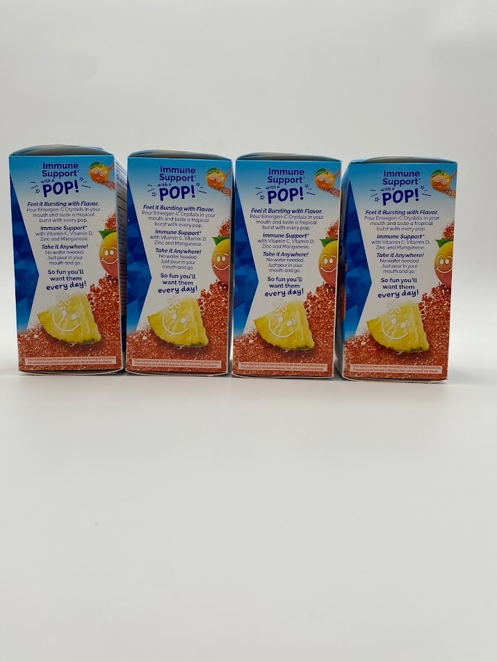 Emergen C Kidz Immune Crystals Tropical Punch 61g Lot Of 4 Exp 05/2026