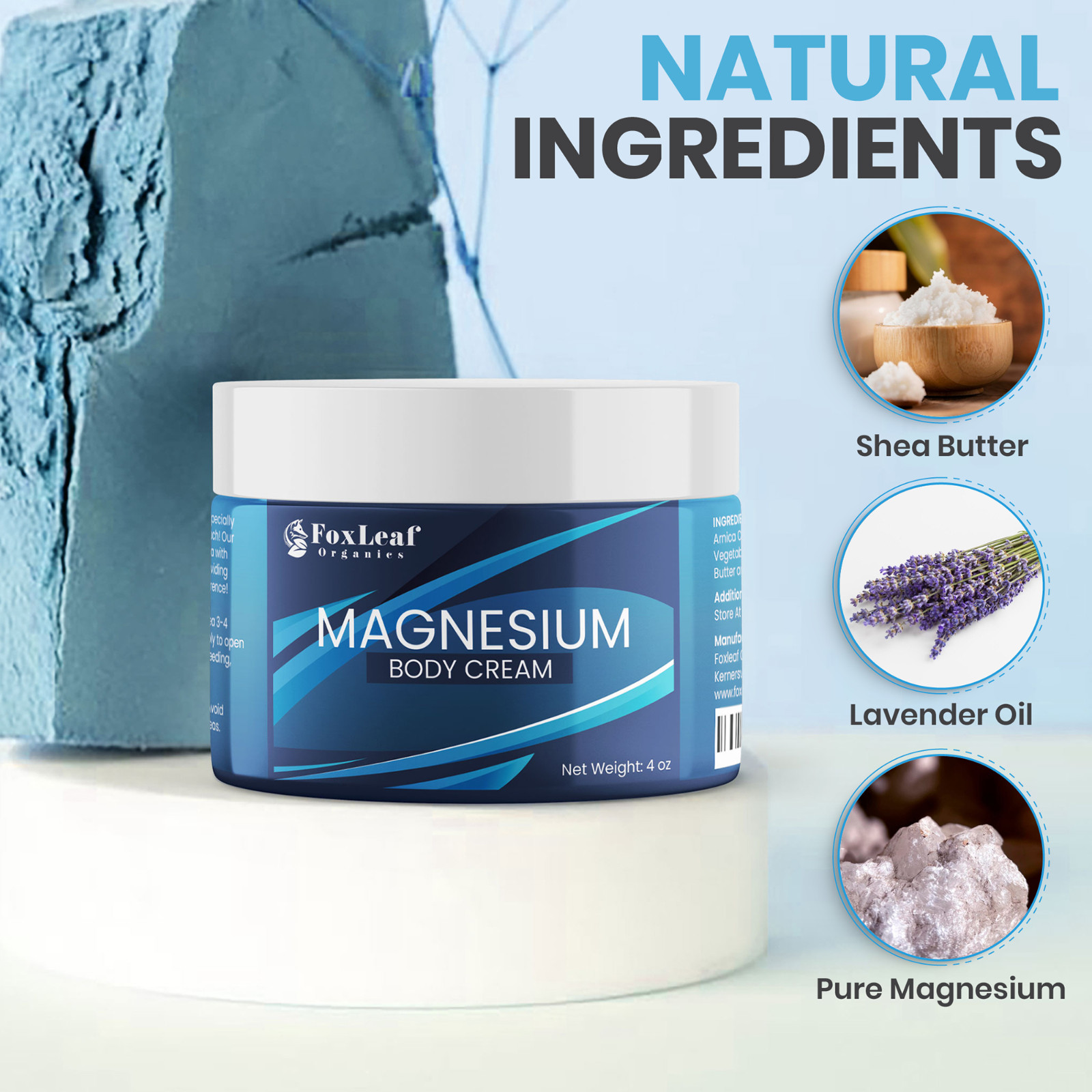 Magnesium Cream – Support for Sleep, Leg Cramps, Joints, & Muscle Soreness