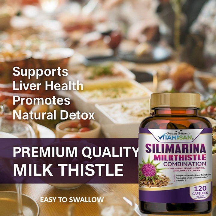 Liver Cleanser, Detox support Silymarin Milk Thistle 120 cleanse support 1448mg