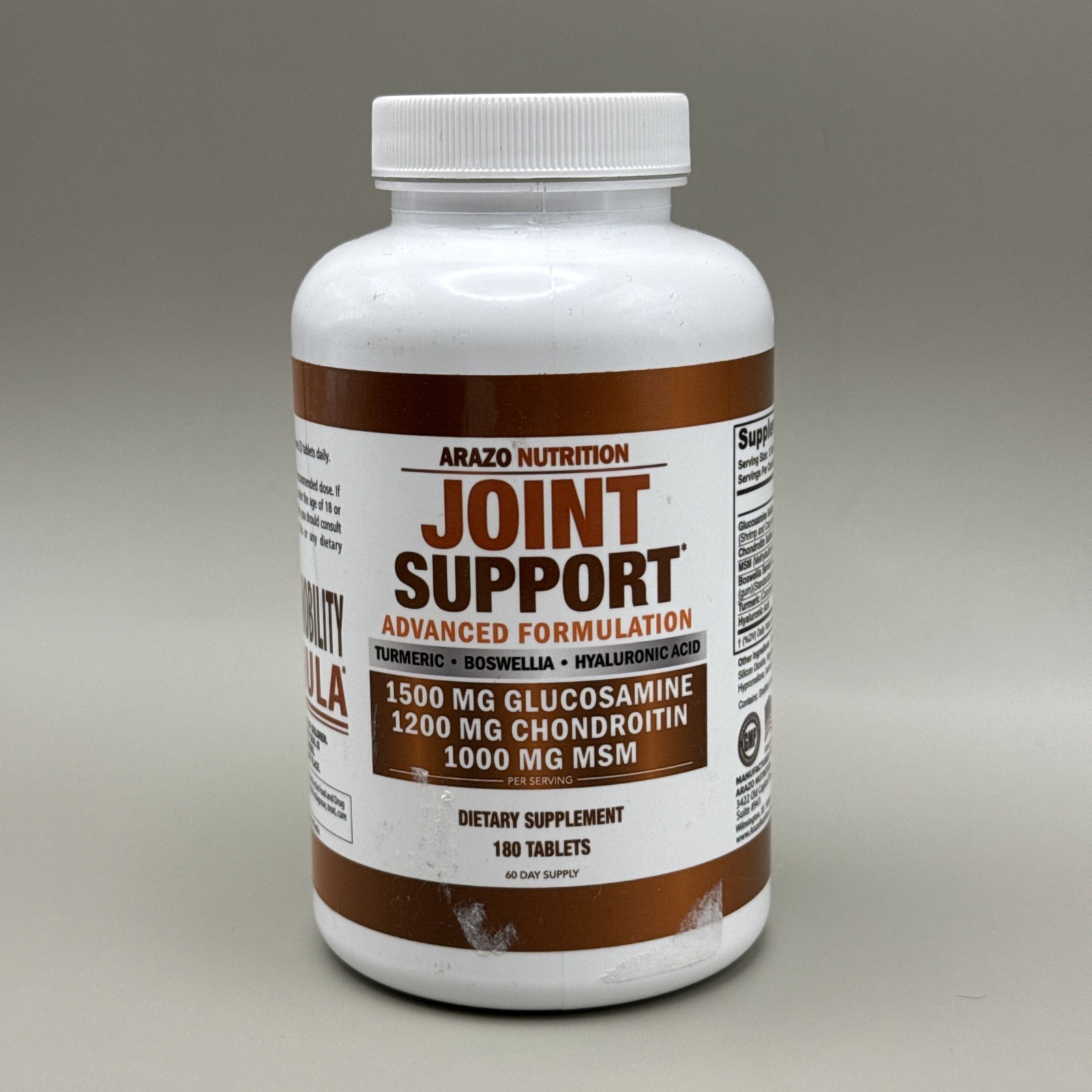 JOINT SUPPORT ARAZO NUTRITION Formula Advanced 180 Tablets
