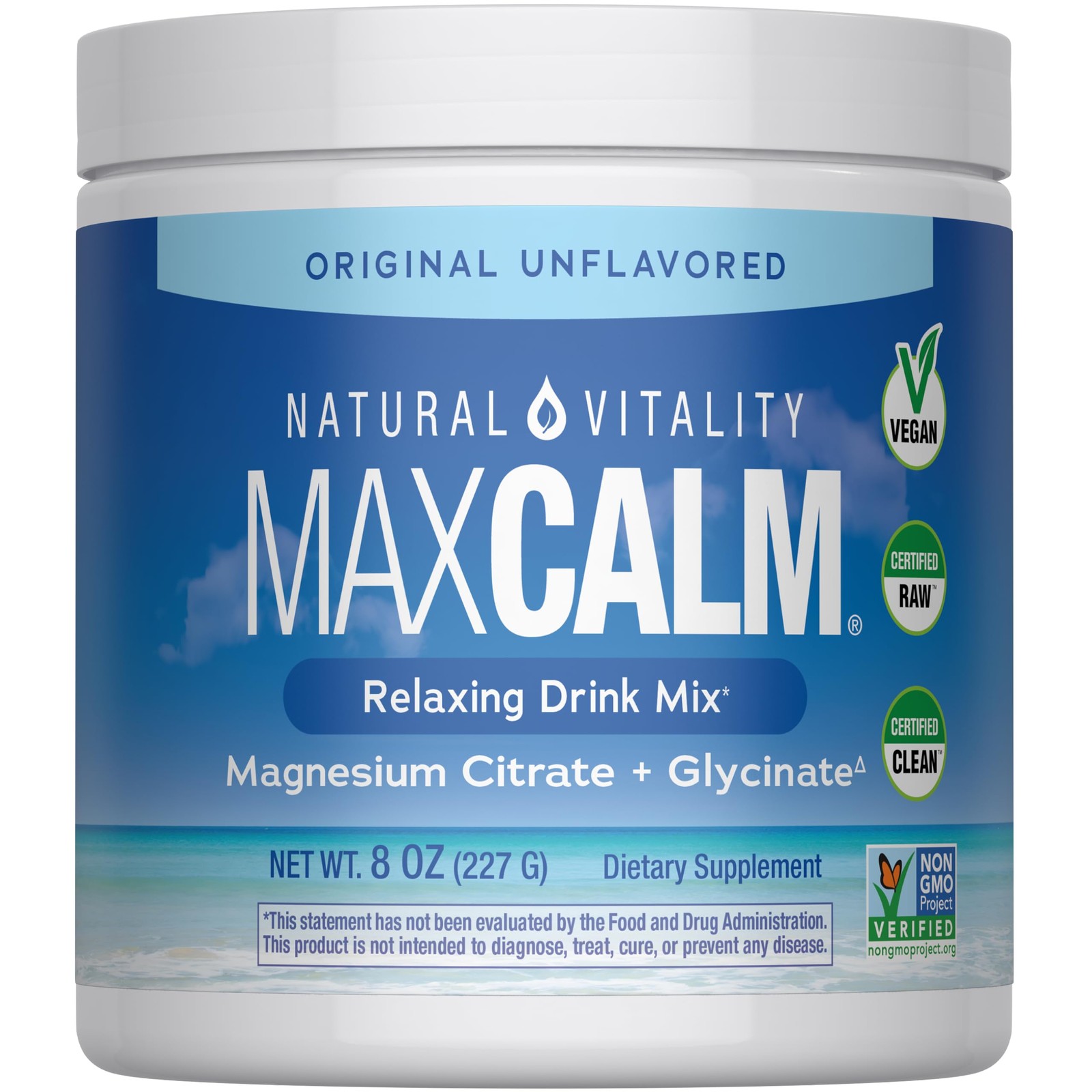 Natural Vitality MaxCalm Magnesium Powder | High 8 Ounce (Pack of 1)