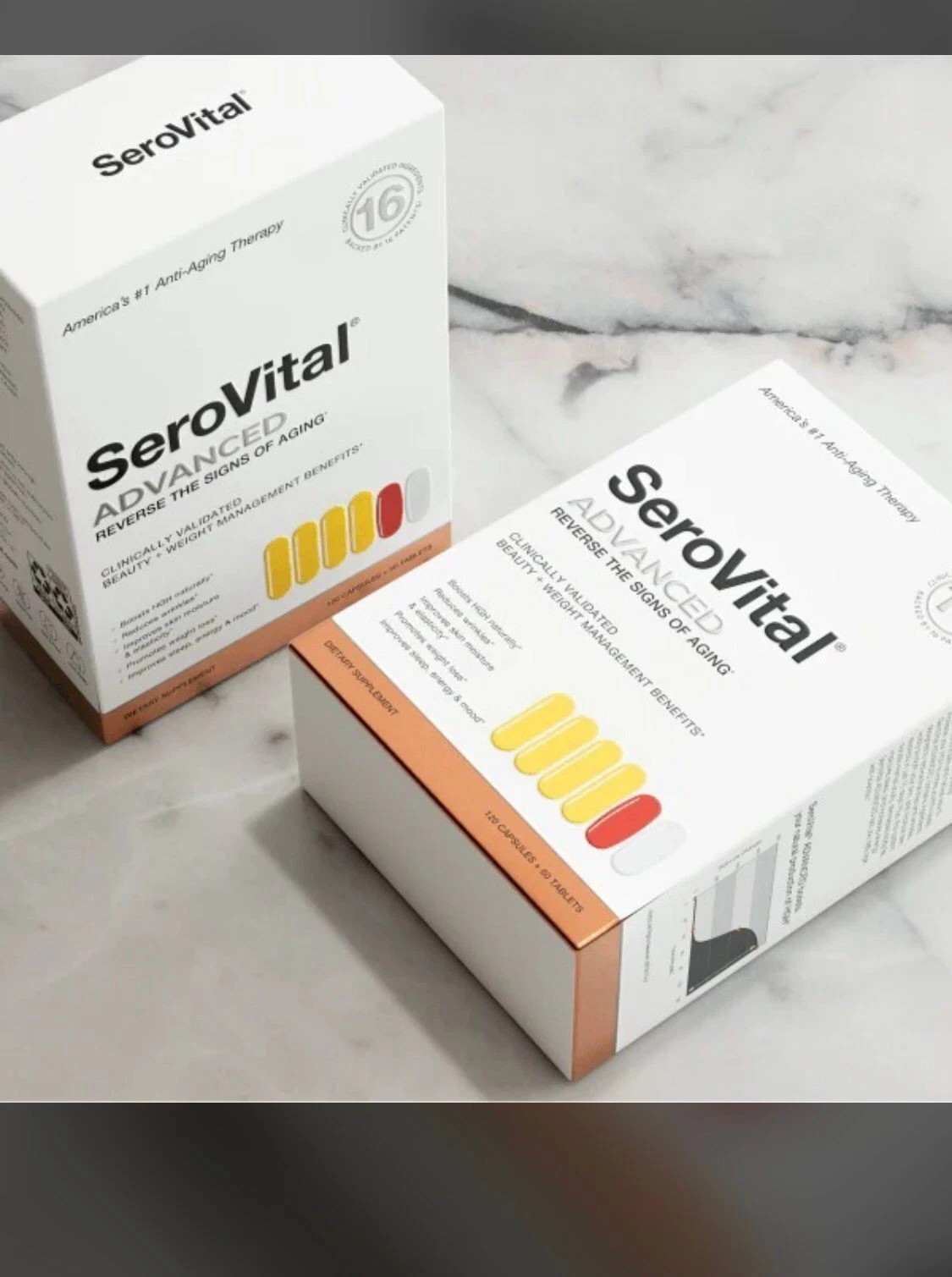 SeroVital Advanced 120 Ct +60 Tablets 30 Day Dietary Supplement ( Pack of 3 )