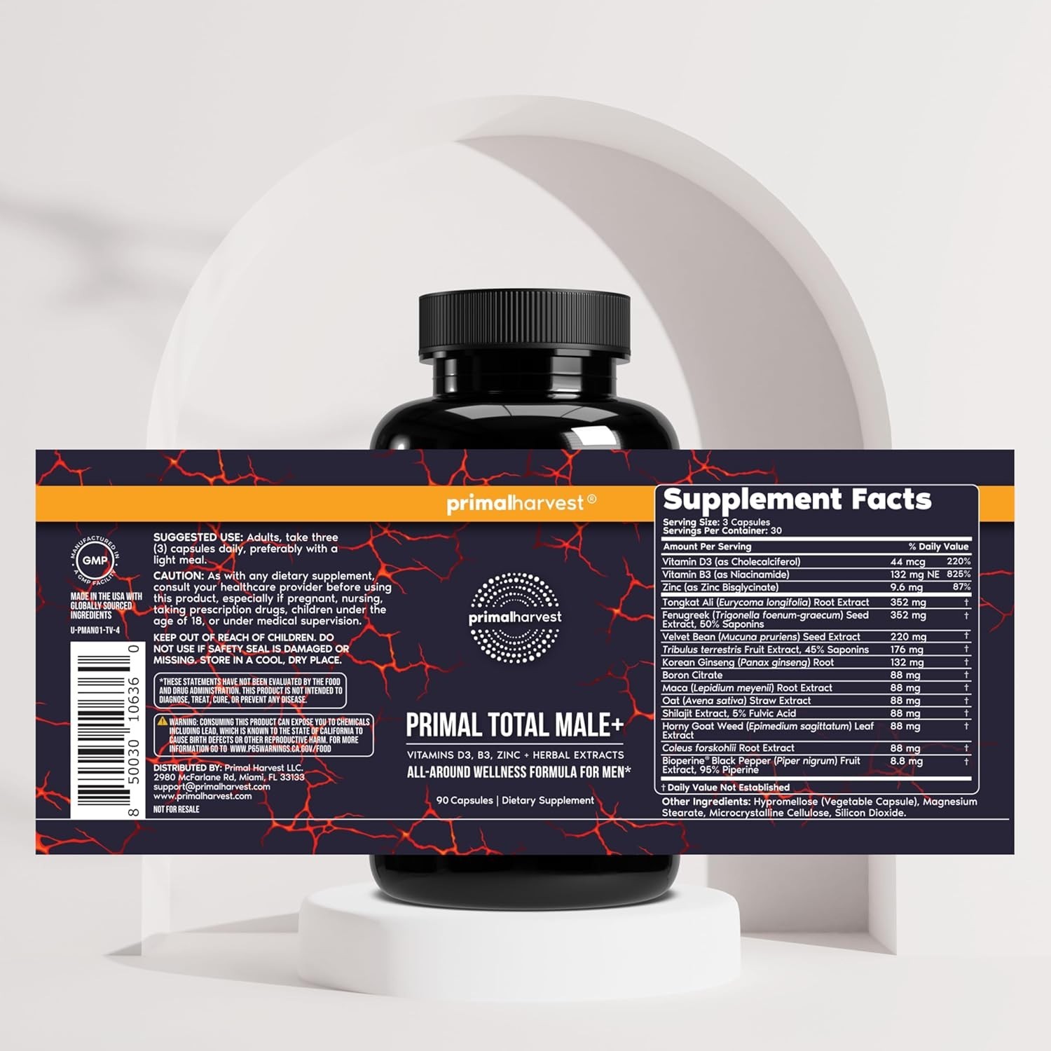 Primal Harvest Total Male+ Multivitamin for Men Vitamins – 90 Capsules BRANDED