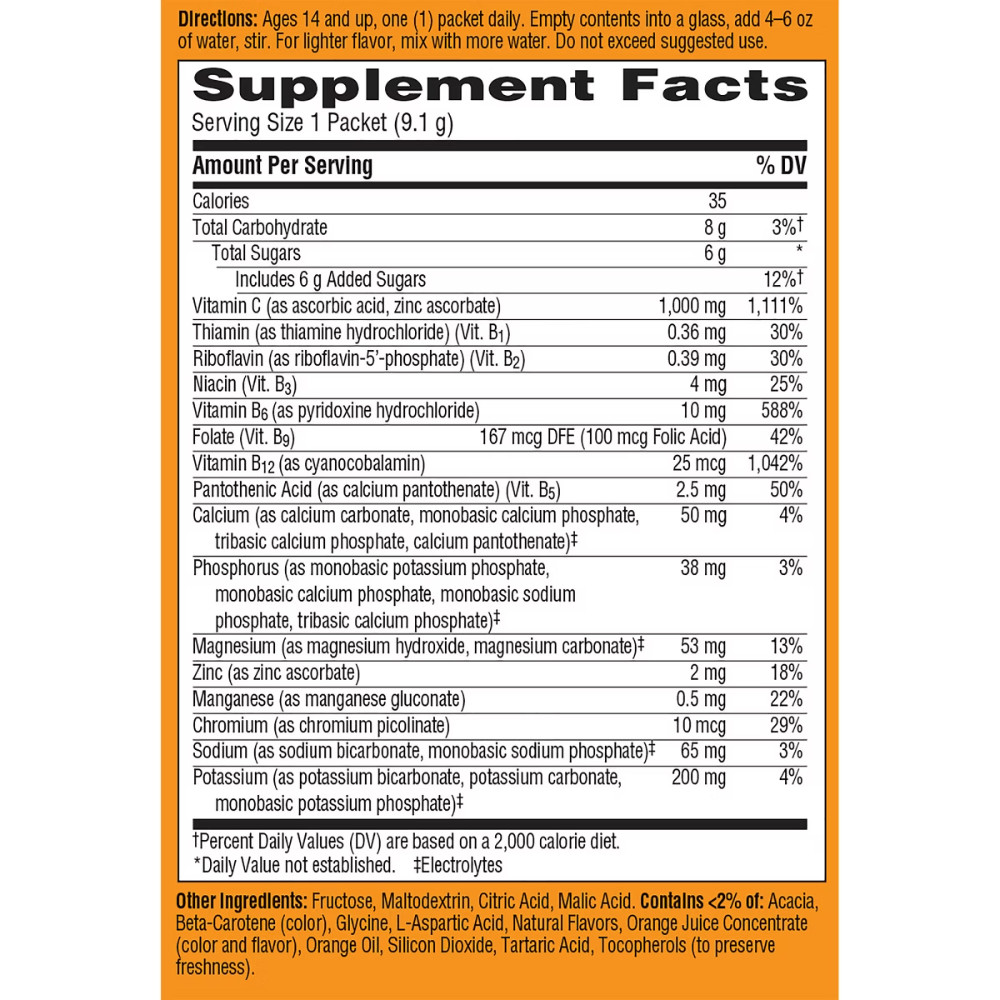 Emergen-C Vitamin C Drink Mix Packets – Super Orange