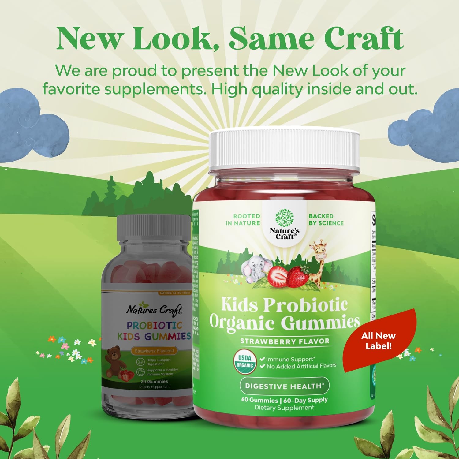 60 Count USDA Organic Kids Probiotic Gummies – Gut Bacteria Probiotics for