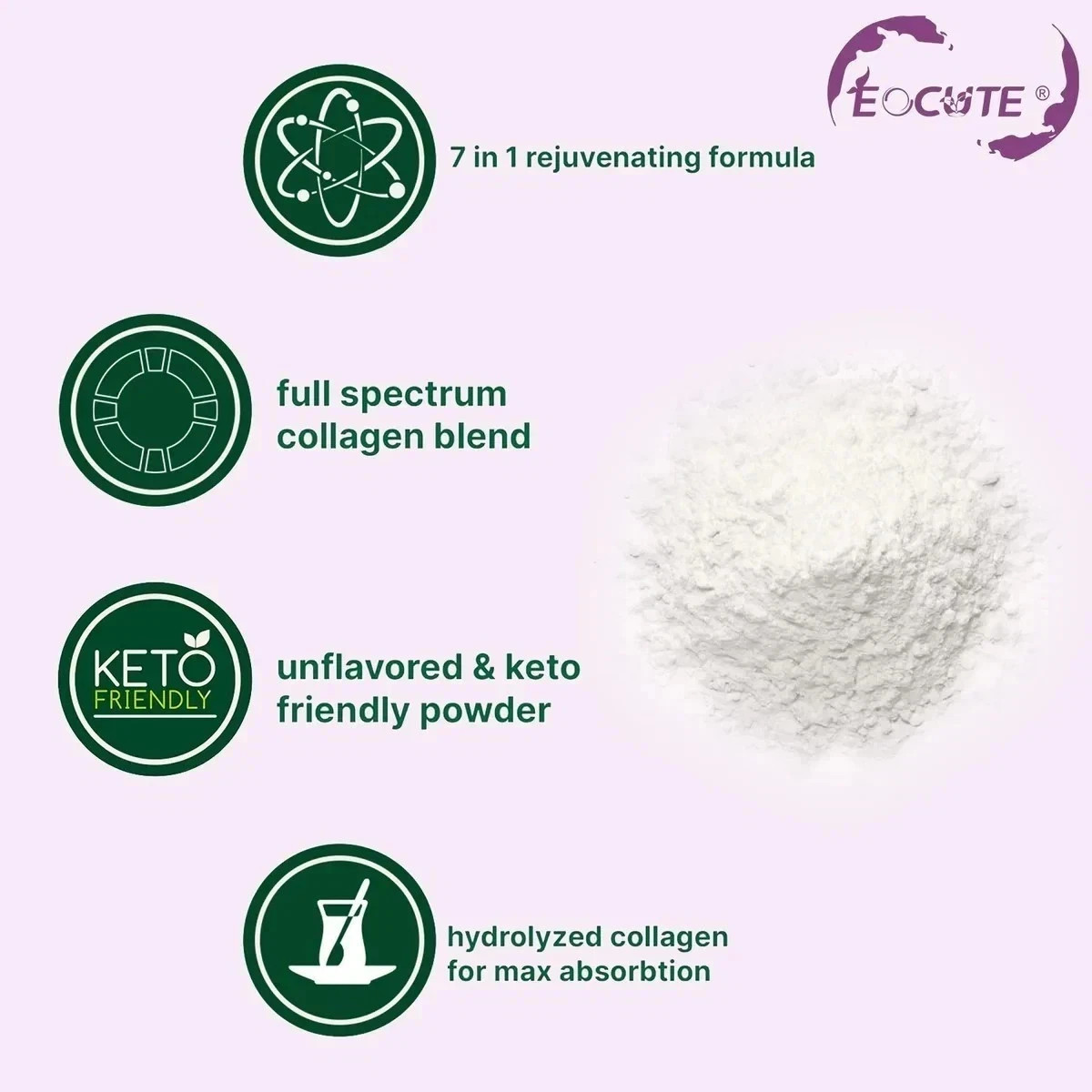 1LB Multi Collagen Peptides Powder–Hydrolyzed Protein with Type I, II, III, V, X