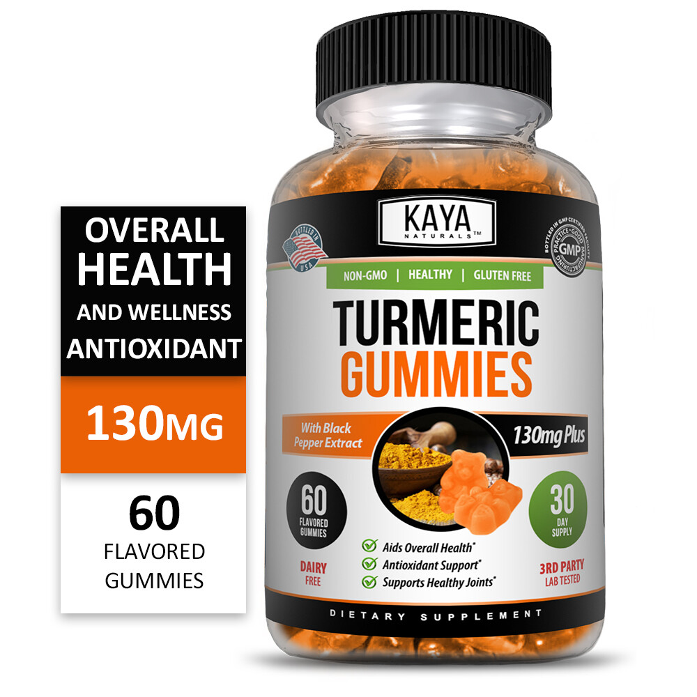 Turmeric Curcumin Black Pepper Gummies 60ct Joint Pain Inflammation Relief Gummy