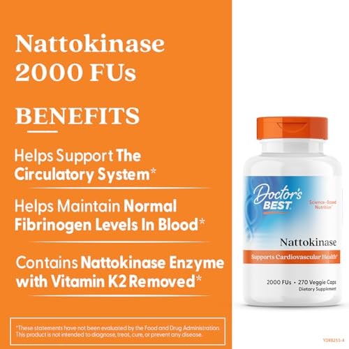Doctor’s Best Nattokinase, Non-GMO, Vegan, Gluten Free, 270 Count (Pack of 1)