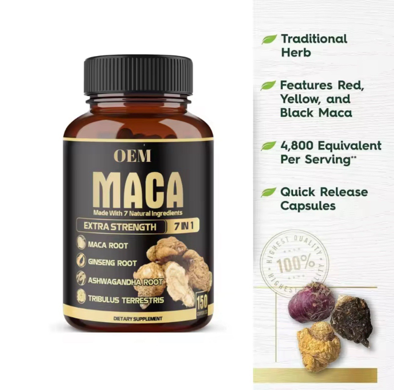 Maca Root Capsules, Sex Booster, Testosterone Booster, Male Performance.