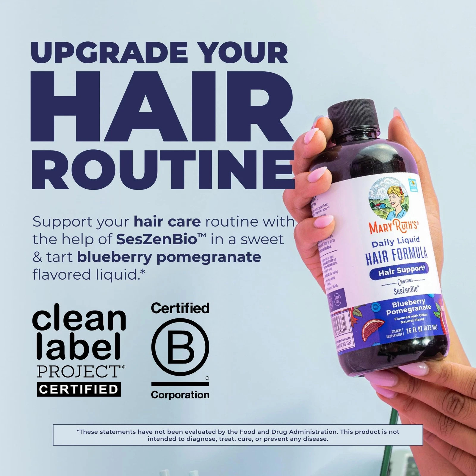 MARYRUTH’S Daily Liquid Hair Formula With 500 mg SesZenBio TM + 2,500 mcgBio