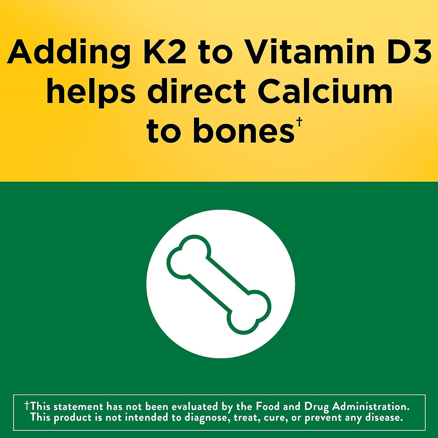 Nature Made Vitamin D3 K2, 5000 IU (125 mcg) Vitamin D, Dietary Supplement for B