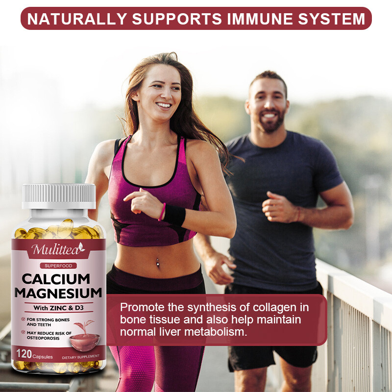 Calcium Magnesium Zinc D3 Complex Capsules Bone Muscle Immune Support 120pc
