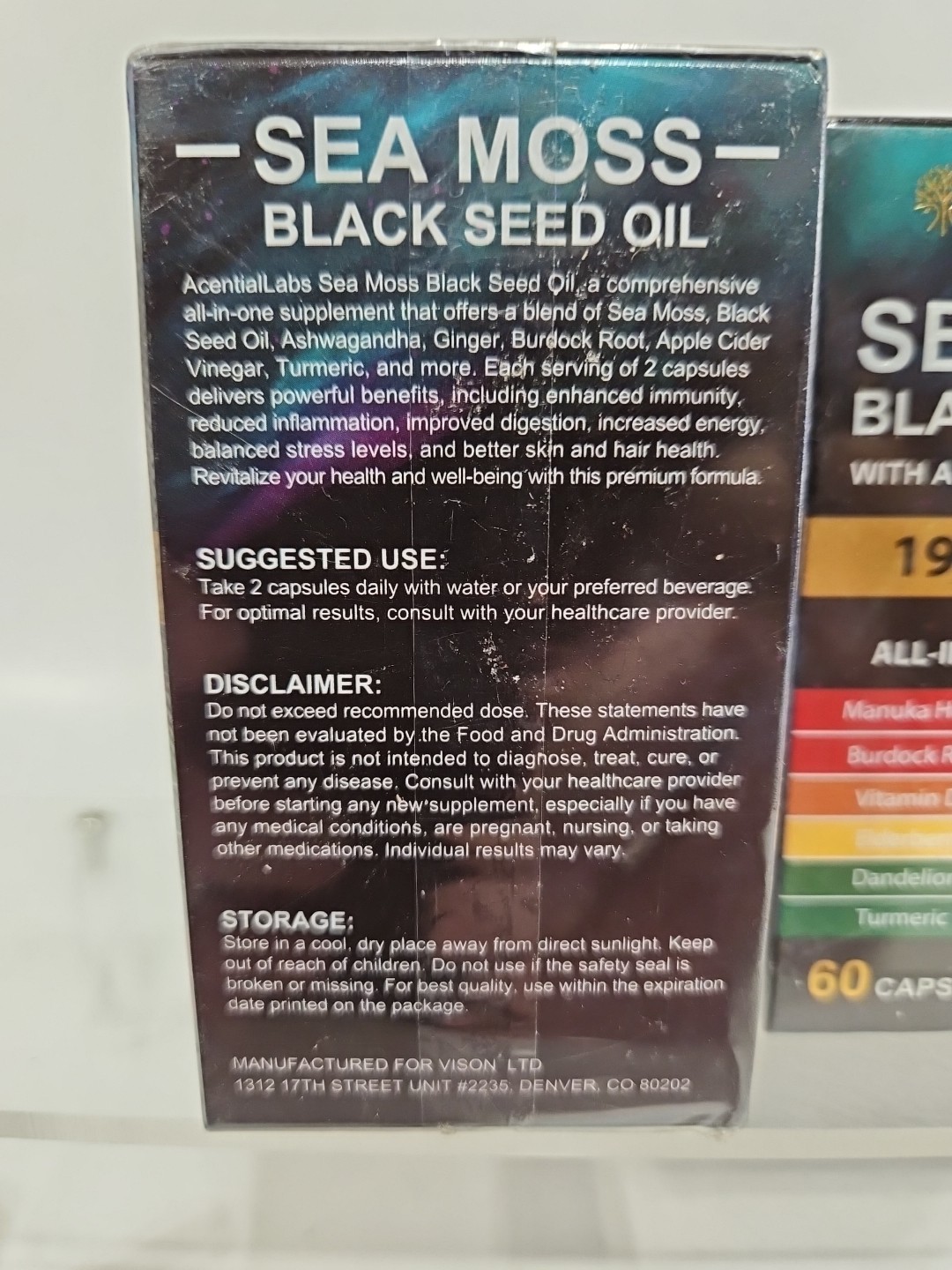 Sea Moss & Black Seed Oil Turmeric & Ashwagandha 60ct 3 Pack Exp 06/2027