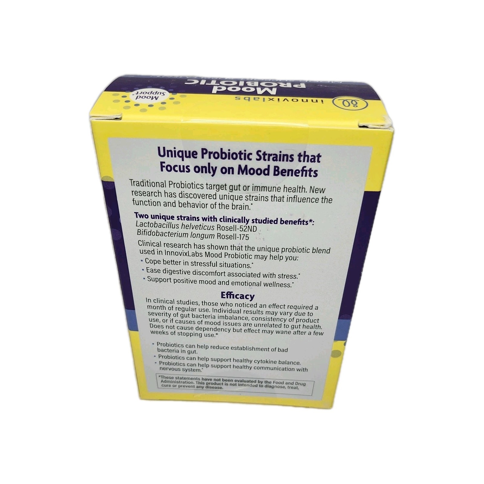Mood Probiotic, 60 Capsules Innovixlabs Dietary Supplement Exp. 08/26/26 Sealed