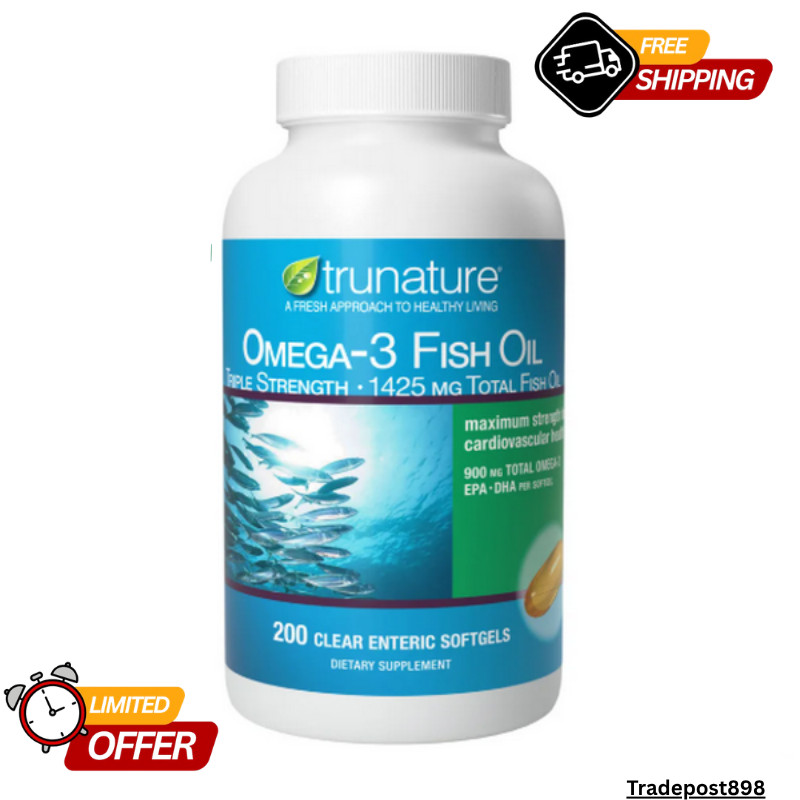 Trunature Triple Strength Omega-3 900 Mg, Heart And Joint Health, 200 Softgels