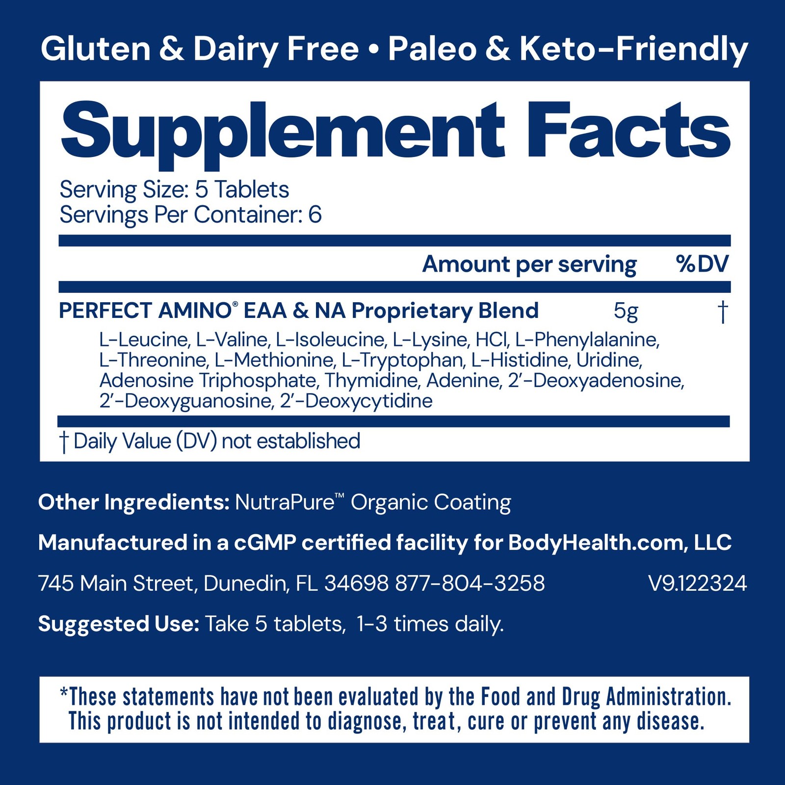 Bodyhealth Perfectamino Easy To Swallow Tablets Essential Amino Acids