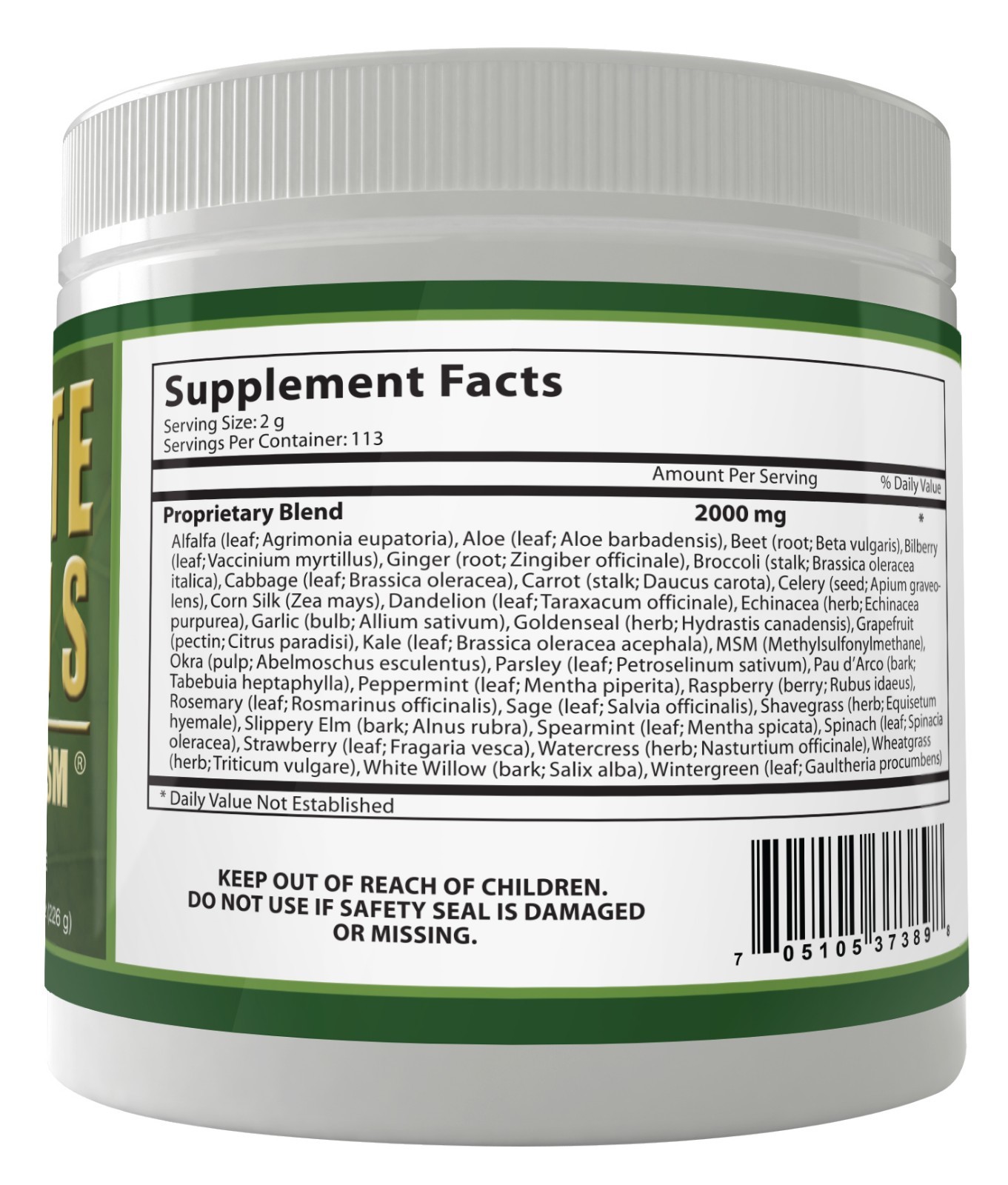 Ultimate Greens MSM Powder 8oz Superfood Plant Based Supplement Energy Drink 3pk