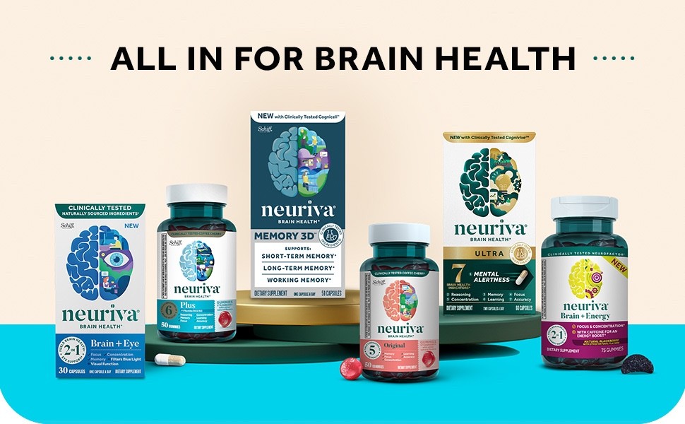 🎁 SCHIFF Neuriva Memory 3D Brain Health Nootropic Supplement S&L Term Mem 05/26