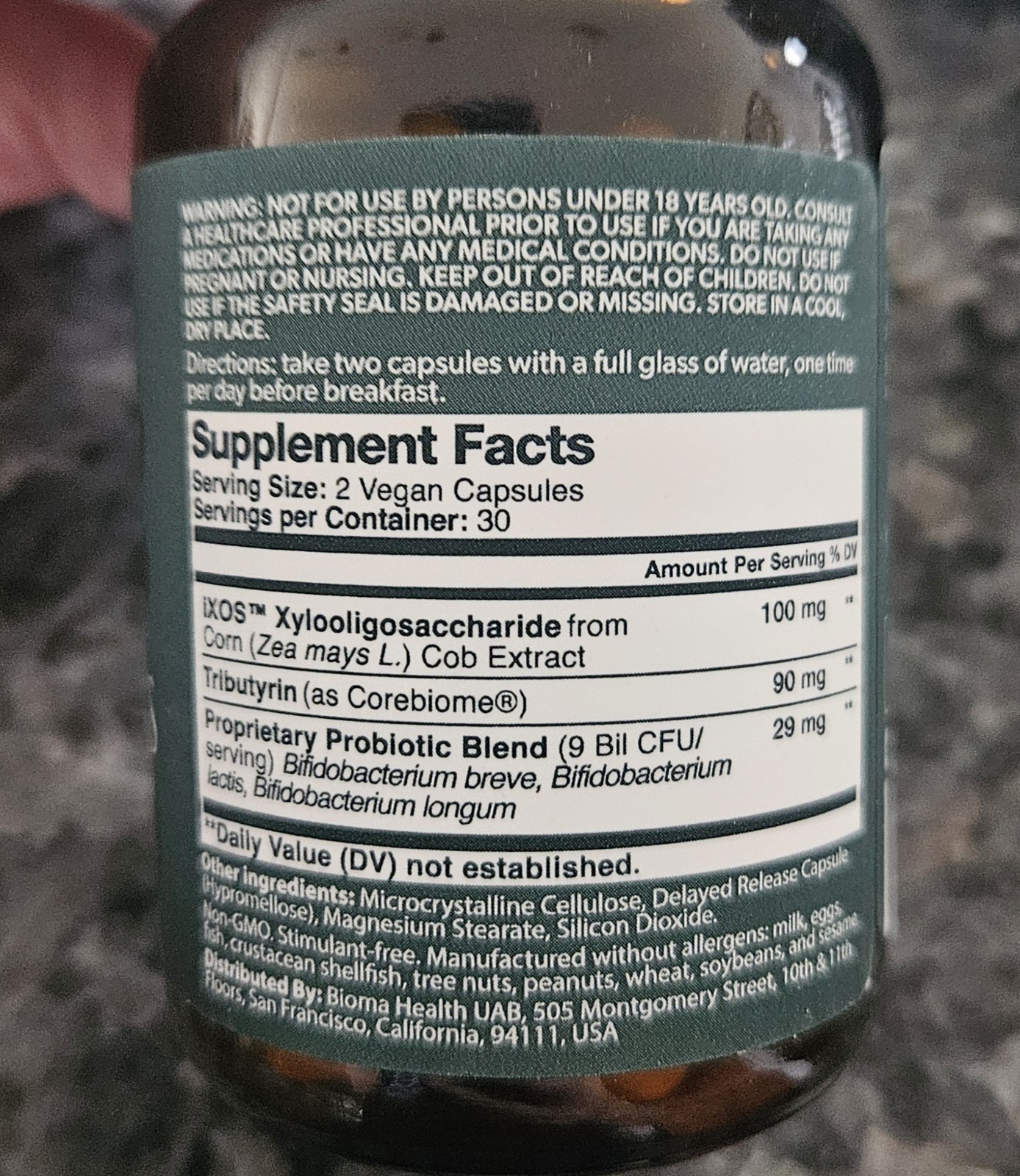 Lot of Bioma Probiotics Vegan Capsules 30 Day Supply
