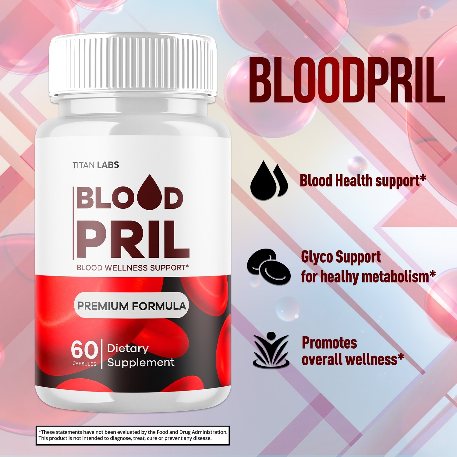(3 Pack) Bloodpril Advanced Blood Health Support Formula Blood Pril 180 Capsules