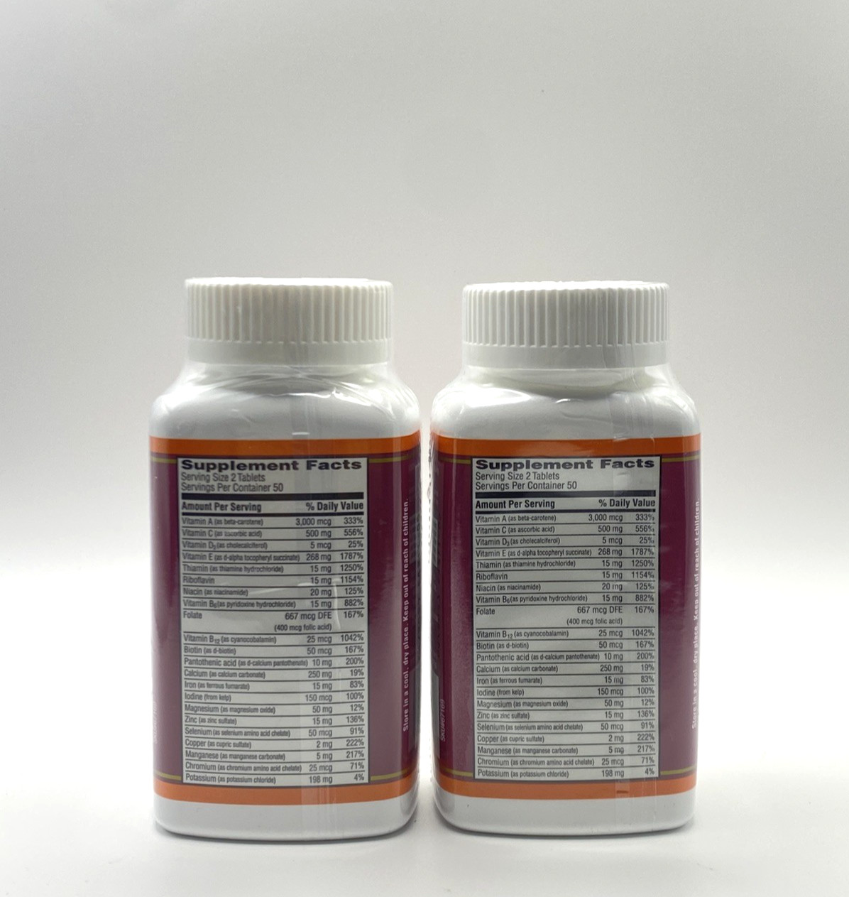 Trader Joe’s Multi Vitamin & Mineral Antioxidant Dietary Supplement 100 Tabs X 2