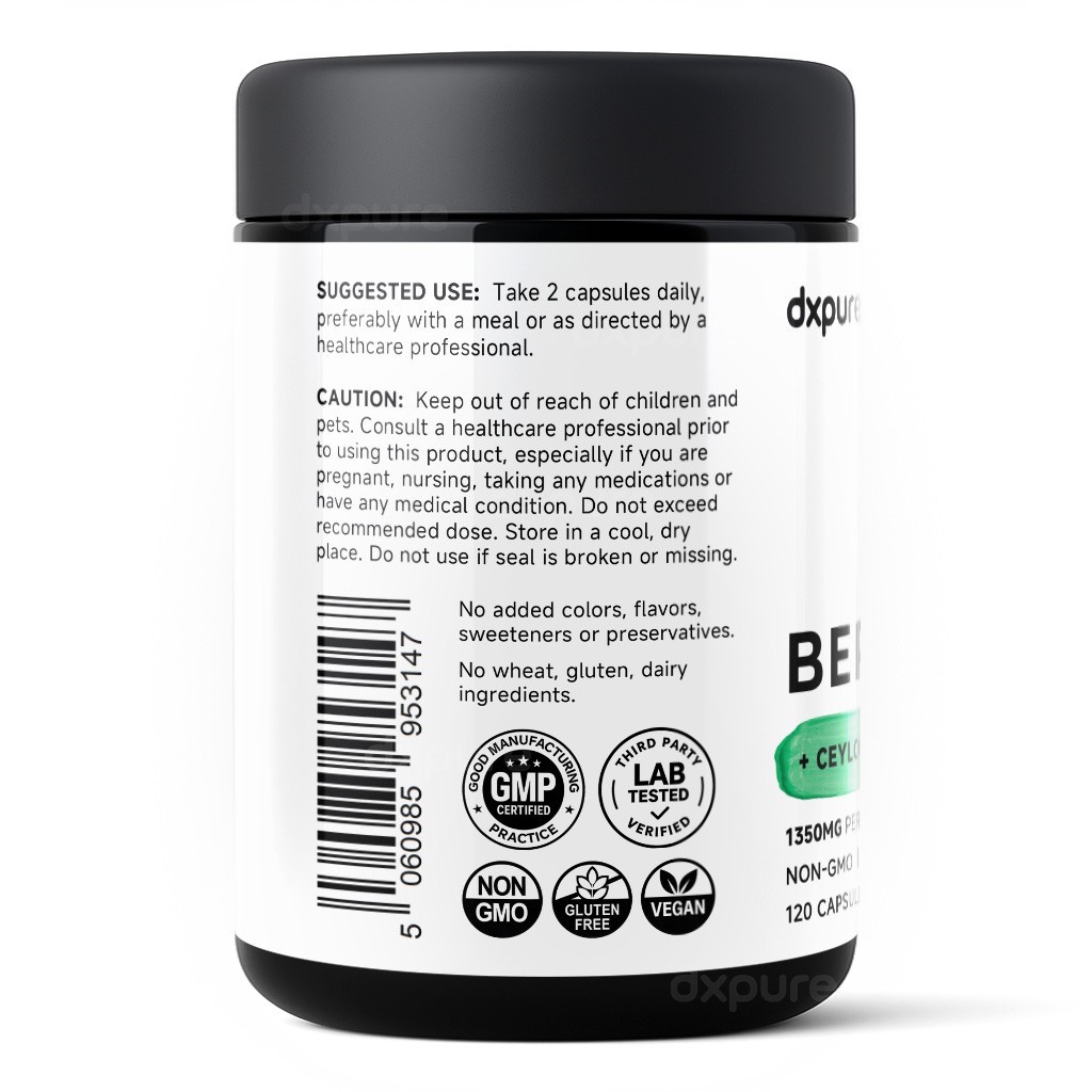 Berberine HCl with Ceylon Cinnamon 1200mg – 120 Capsules – Vegan Gluten-Free