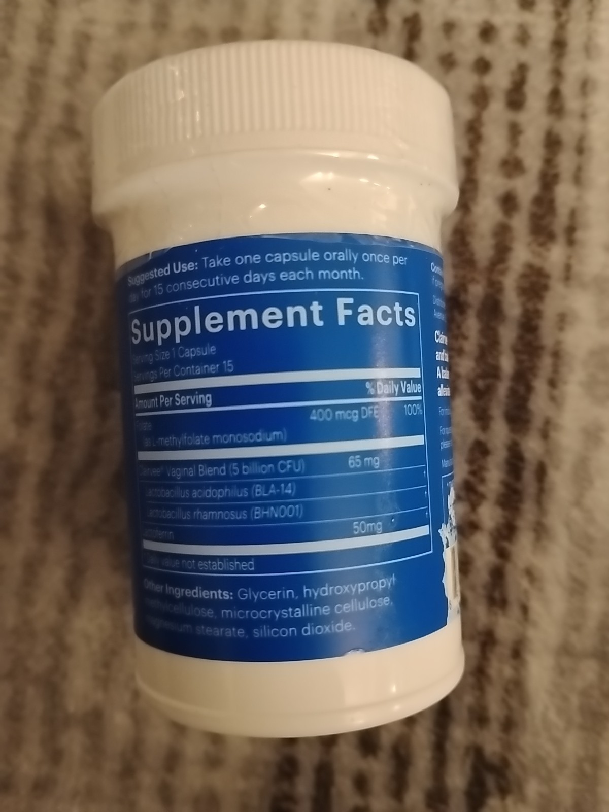 Bonafide Clairvee Probiotic Microbiome Odor Itching Discharge 15 Capsules