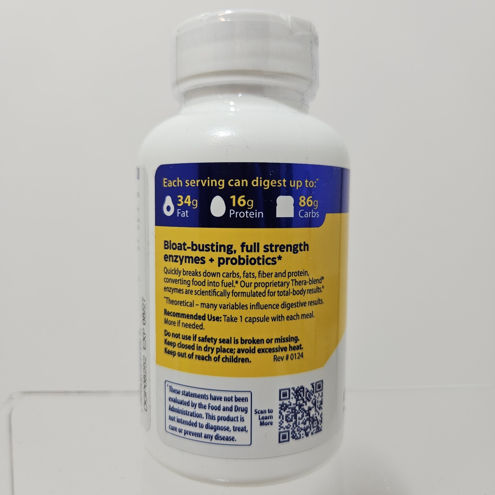 Digest Gold+Probiotics Gut Relief Reduce Gas Enzymedica Premium Blend 90ct 05/27