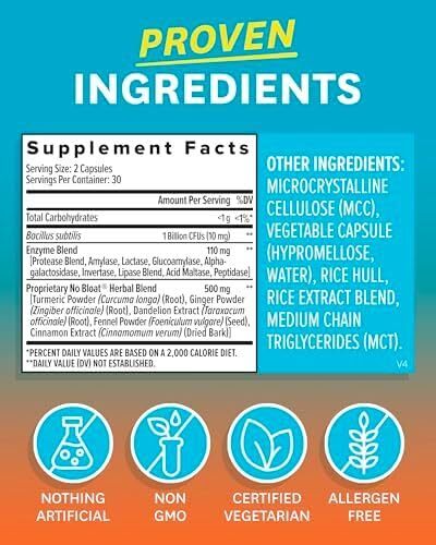 Zenwise Health NO Bloat Digestive Enzymes + Probiotics for Women and Men Dige…