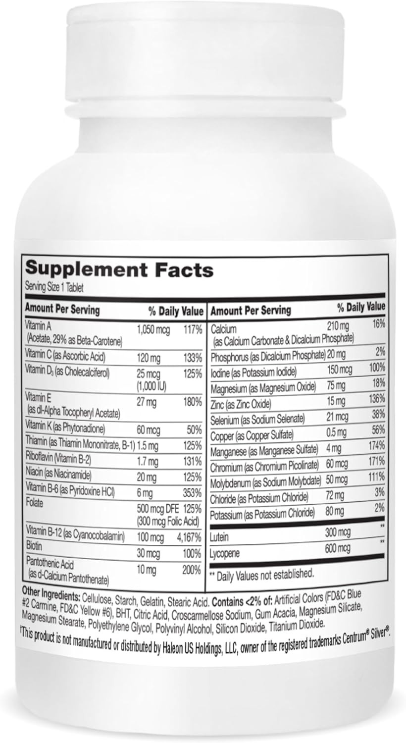 Sentry Senior Men 50Plus Tablets, White Unscented 100 Count