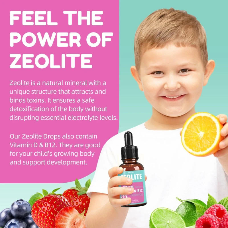 Bantian Zeolite For Kids 30 Servings 100MG Vitamin B12 and D 300mcg Exp 03/17/28