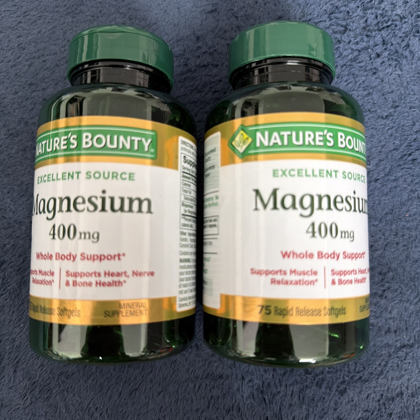 2 Pack MAGNESIUM 400mg Bone Muscle Health 150 RapidRelease Softgels 2×75 Non-GMO