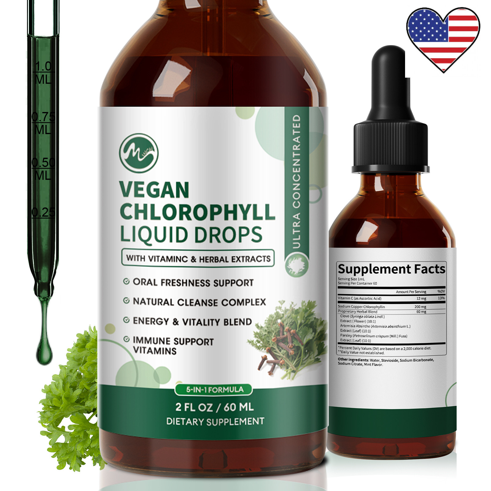 Liquid Chlorophyll Drops – Cleanse & Support Your Immune System & Energy Natural
