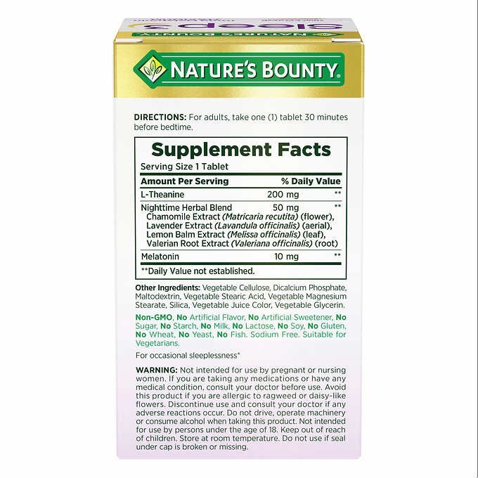 Nature’s Bounty Sleep3 10mg Melatonin, 120 Tablets Triple Action, Exp. 10/2024