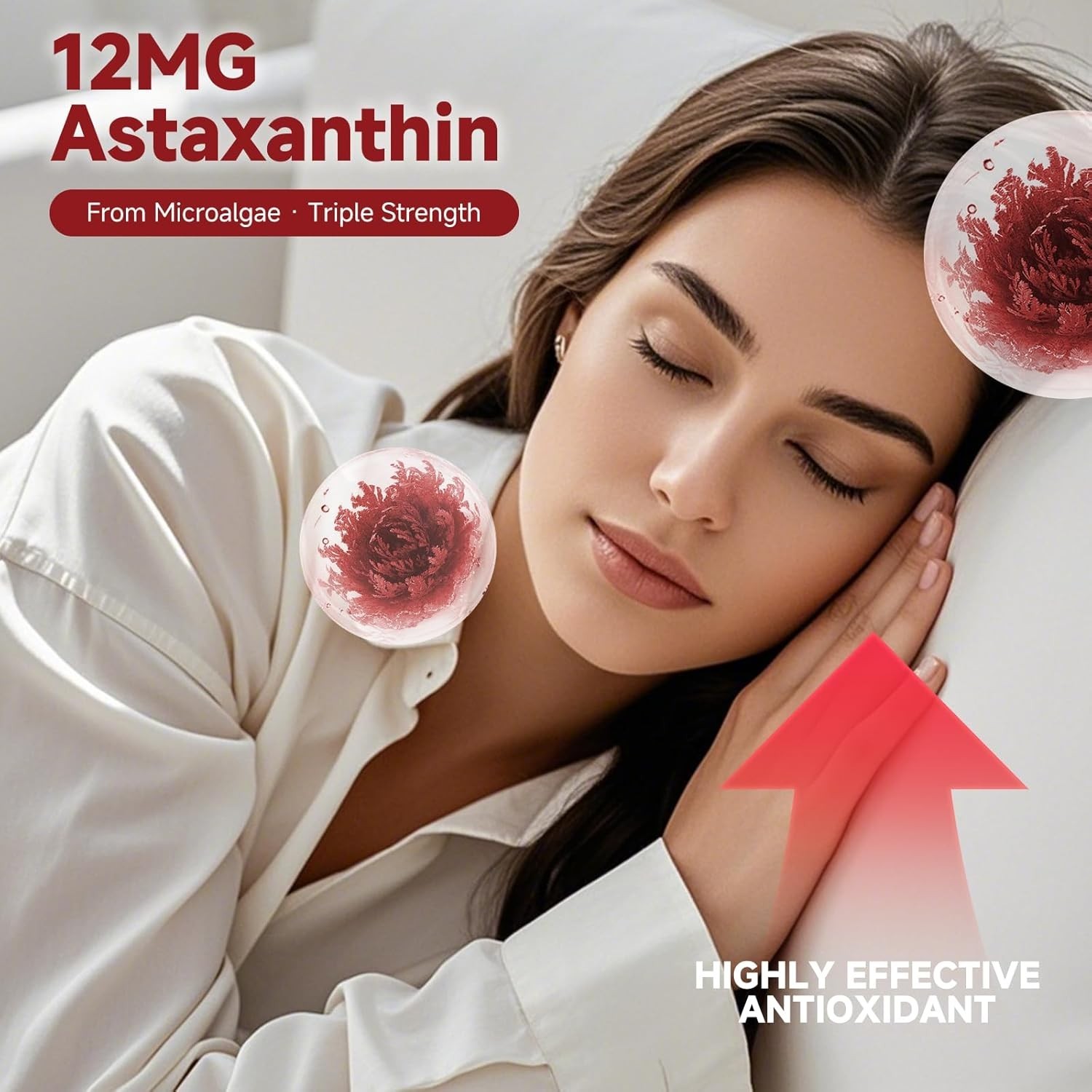Clean Astaxanthin 12mg Softgels – 120 Count for Comprehensive Health Support