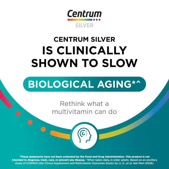 Centrum Silver Mens 50 Plus Multivitamin With Vitamin B & D3, 100 Count