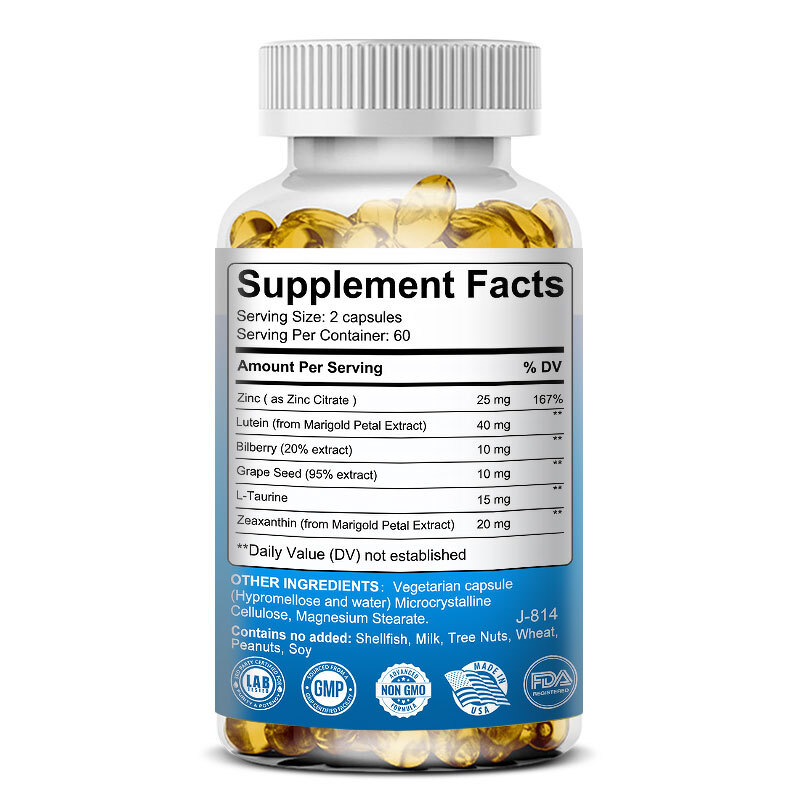 Eye Health 30/60/120 Capsules, Lutein Zeaxanthin, Vision Health, Eye Support