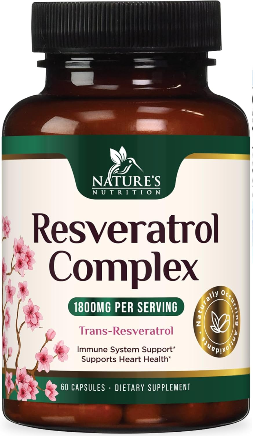 Resveratrol Supplement 1800mg – Extra Strength Trans-Resveratrol, Antioxidant Bl