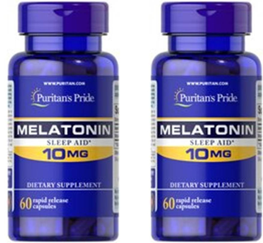 Melatonin 10 Mg 3 Bottles X 60 = 180 Rapid Release Capsules made in USA
